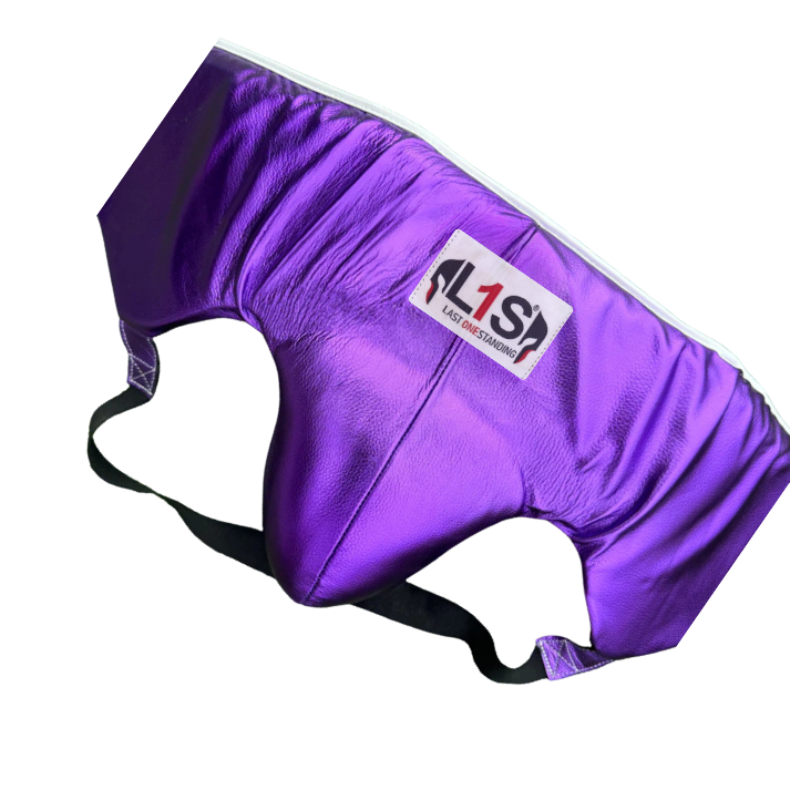METALLIC PURPLE | BOXING GROIN GUARD 100% LEATHER