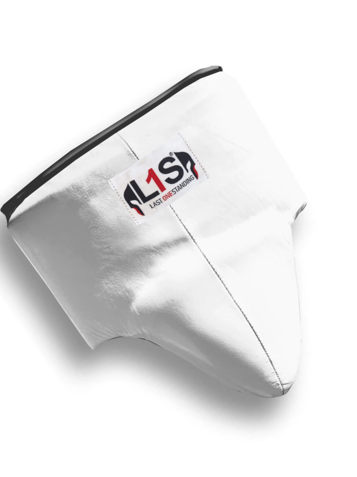 WHITE | BOXING GROIN GUARD 100% LEATHER