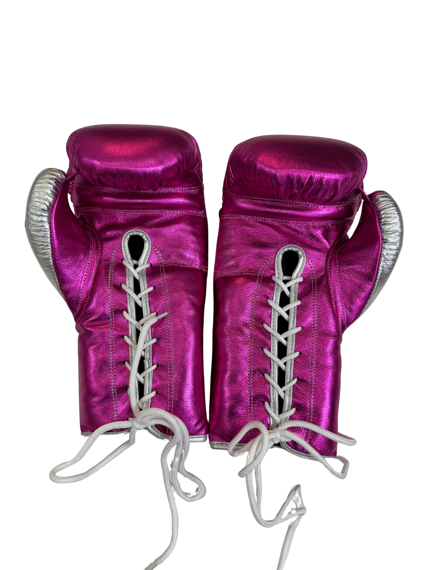 METALLIC PURPLE & SILVER | PRO ELITE GLOVES 100% LEATHER