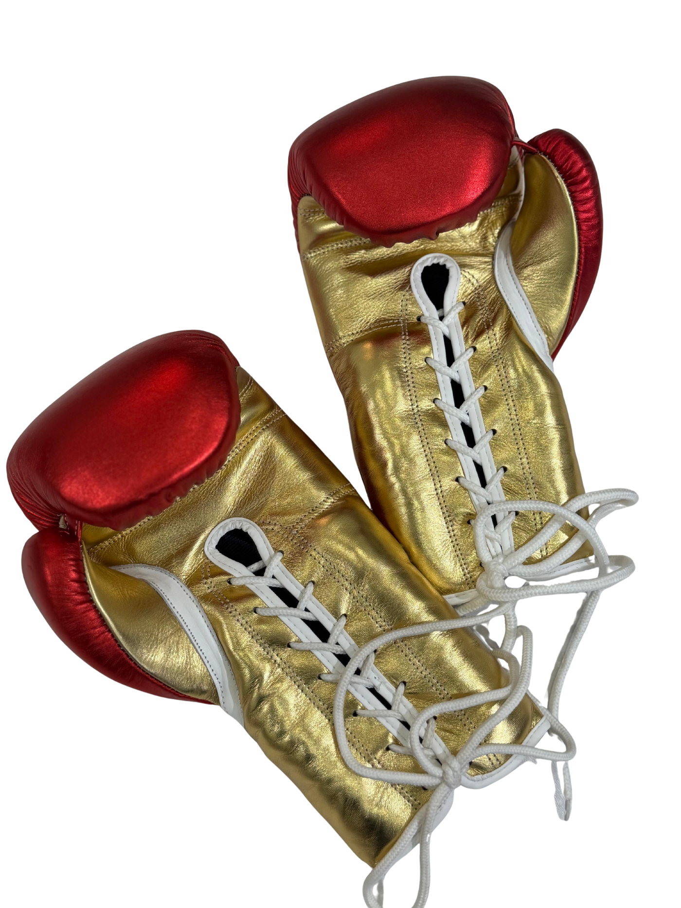 METALLIC RED & GOLDEN | PRO ELITE GLOVES 100% LEATHER