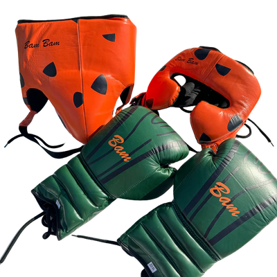 CUSTOM BAMBAM | BOXING GLOVES & SPARRING SET | 100% LEATHER