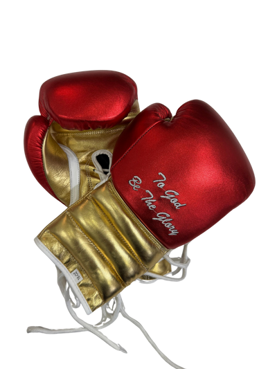 METALLIC RED & GOLDEN | PRO ELITE GLOVES 100% LEATHER