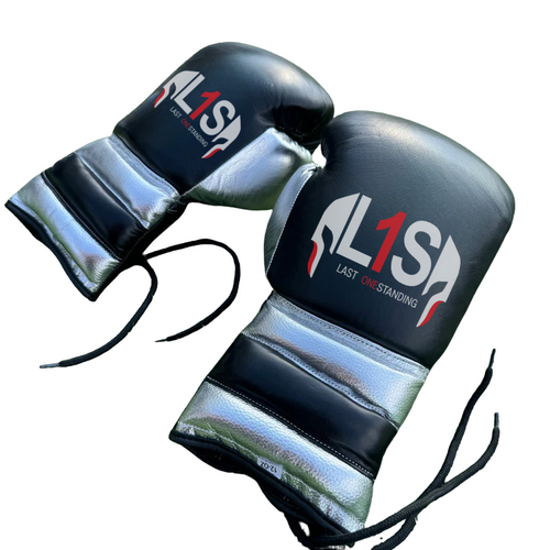 BLACK & SILVER | PRO ELITE GLOVES 100% LEATHER