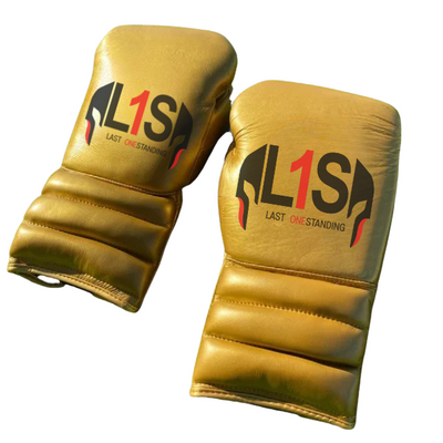 GOLDEN BOXING GLOVES PRO ELITE GLOVES 100% GENUINE COWHIDE LEATHER