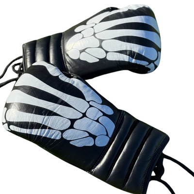 SKULL Design Boxing Gloves PRO ELITE BOXING GLOVES 100% LEATHER