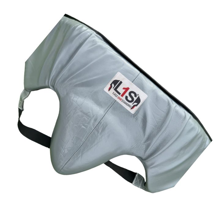 SOLID GREY | BOXING GROIN GUARD 100% LEATHER