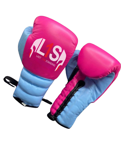 PINK & BABY BLUE | PRO ELITE | PRO ELITE GLOVES 100% LEATHER