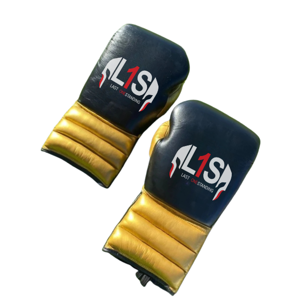 BLACK & GOLDEN BOXING GLOVES PRO ELITE GLOVES 100% GENUINE COWHIDE LEATHER