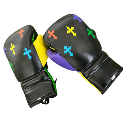 CRUCIFIX MULTI COLOR  PRO ELITE GLOVES 100% LEATHER