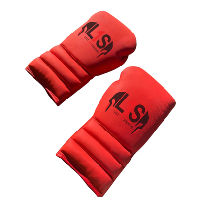 MATTE RED BOXING GLOVES PRO ELITE GLOVES 100% GENUINE COWHIDE LEATHER
