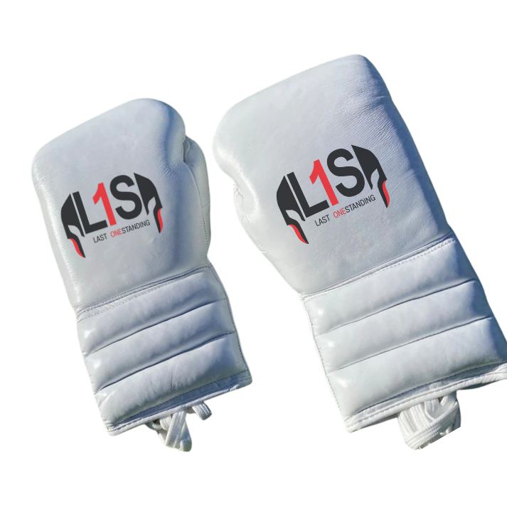 WHITE BOXING GLOVES PRO ELITE GLOVES 100% GENUINE COWHIDE LEATHER