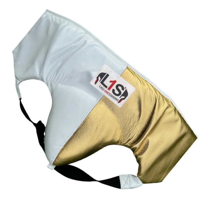 WHITE GOLD | BOXING GROIN GUARD 100% LEATHER