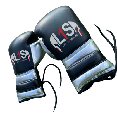 BLACK & SILVER | PRO ELITE GLOVES 100% LEATHER