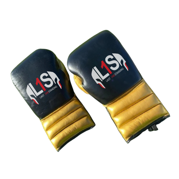 BLACK & GOLDEN BOXING GLOVES PRO ELITE GLOVES 100% GENUINE COWHIDE LEATHER