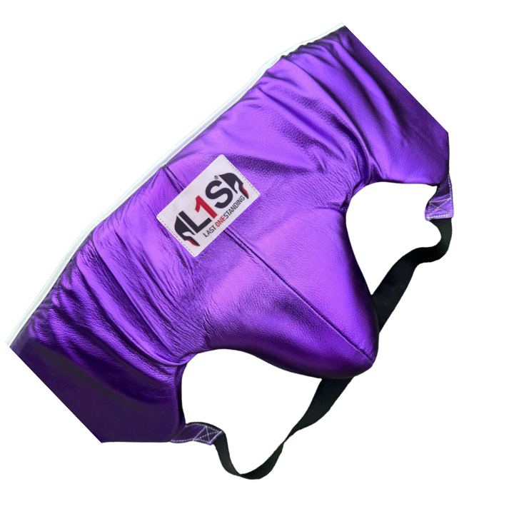 METALLIC PURPLE | BOXING GROIN GUARD 100% LEATHER