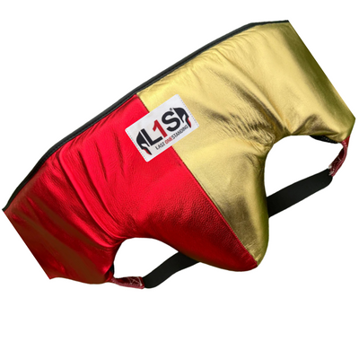 METALLIC RED GOLD | BOXING GROIN GUARD 100% LEATHER
