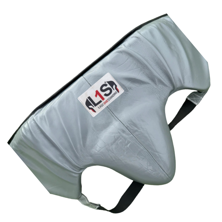 SOLID GREY | BOXING GROIN GUARD 100% LEATHER