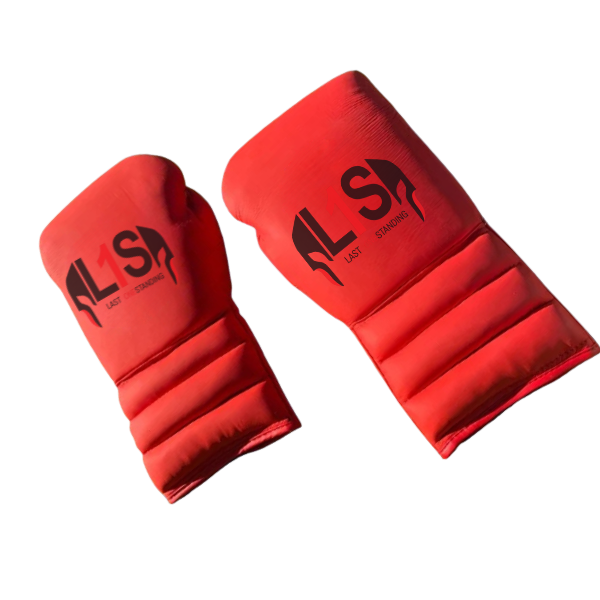 MATTE RED BOXING GLOVES PRO ELITE GLOVES 100% GENUINE COWHIDE LEATHER