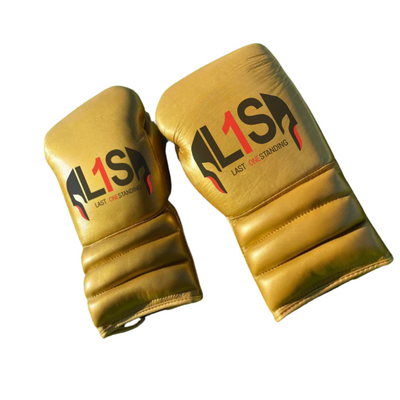 GOLDEN BOXING GLOVES PRO ELITE GLOVES 100% GENUINE COWHIDE LEATHER