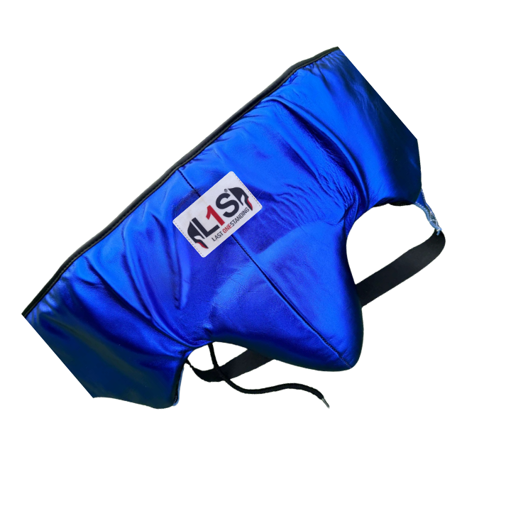 METALLIC BLUE | BOXING GROIN GUARD 100% LEATHER