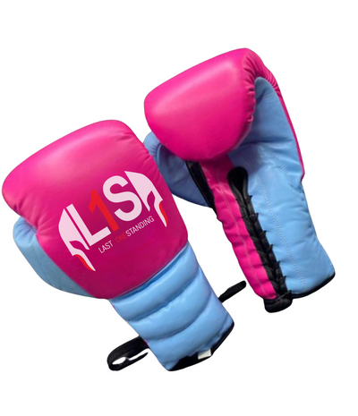 PINK & BABY BLUE | PRO ELITE | PRO ELITE GLOVES 100% LEATHER