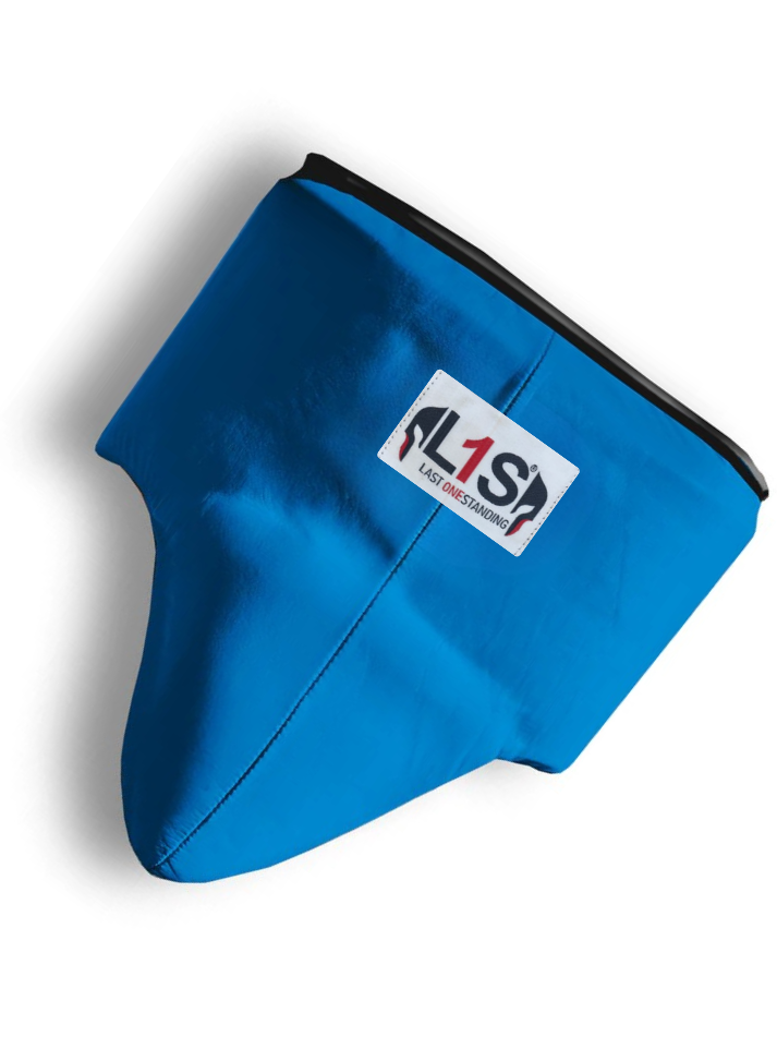 BLUE | BOXING GROIN GUARD 100% LEATHER