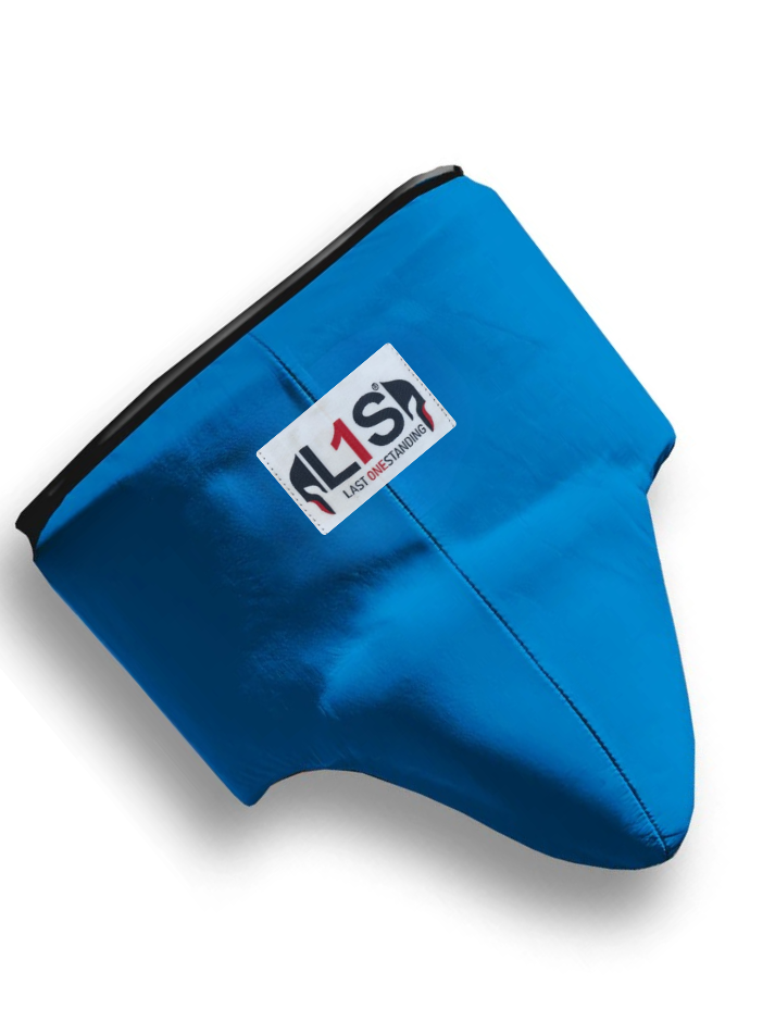 BLUE | BOXING GROIN GUARD 100% LEATHER