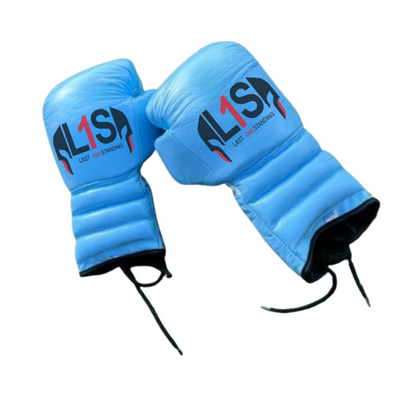 BABY BLUE BOXING GLOVES PRO ELITE GLOVES 100% GENUINE COWHIDE LEATHER