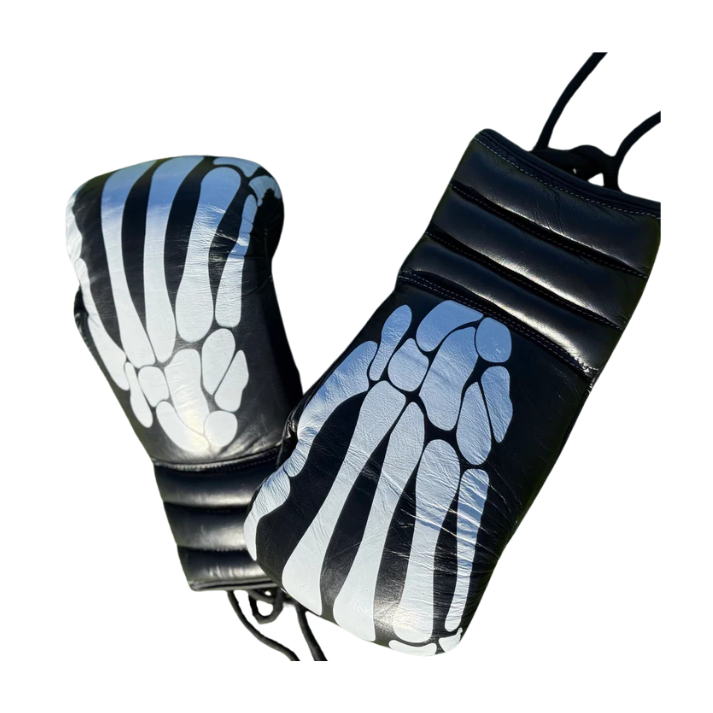 SKULL Design Boxing Gloves PRO ELITE BOXING GLOVES 100% LEATHER