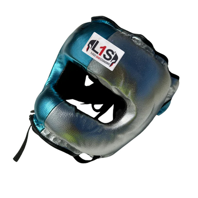 TEAL METALLIC SILVER HEADGEAR | 100% LEATHER ( CLICK TO CHANGE STYLE )