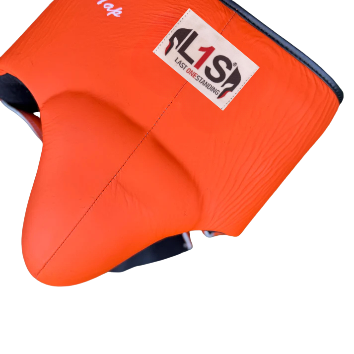 MATTE ORANGE | BOXING GROIN GUARD 100% LEATHER