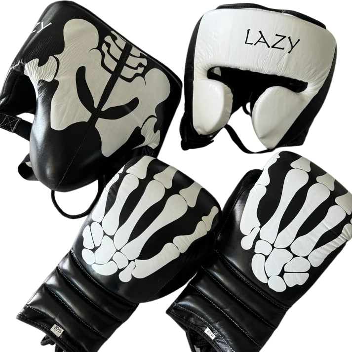 NEW DESIGN SKELETON | BOXING GLOVES & SPARRING SET | 100% LEATHER