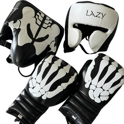 NEW DESIGN SKELETON | BOXING GLOVES & SPARRING SET | 100% LEATHER