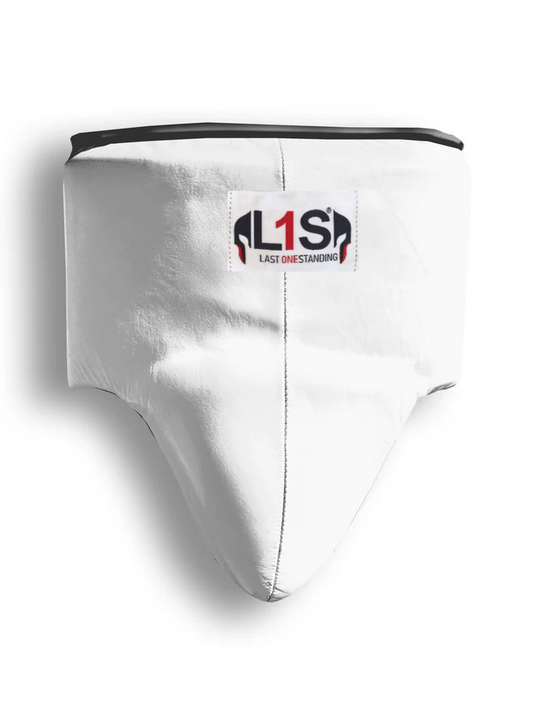 WHITE | BOXING GROIN GUARD 100% LEATHER