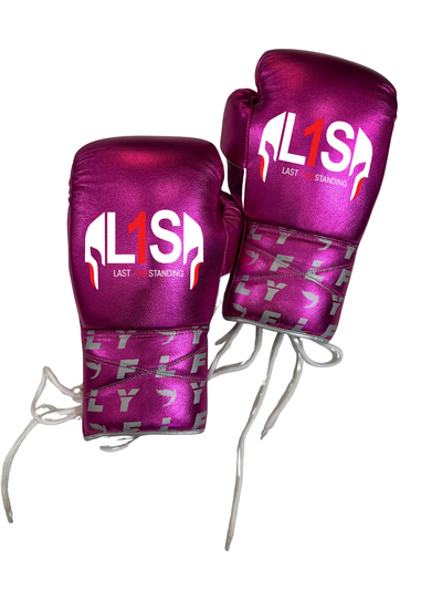 METALLIC PURPLE & SILVER | PRO ELITE GLOVES 100% LEATHER