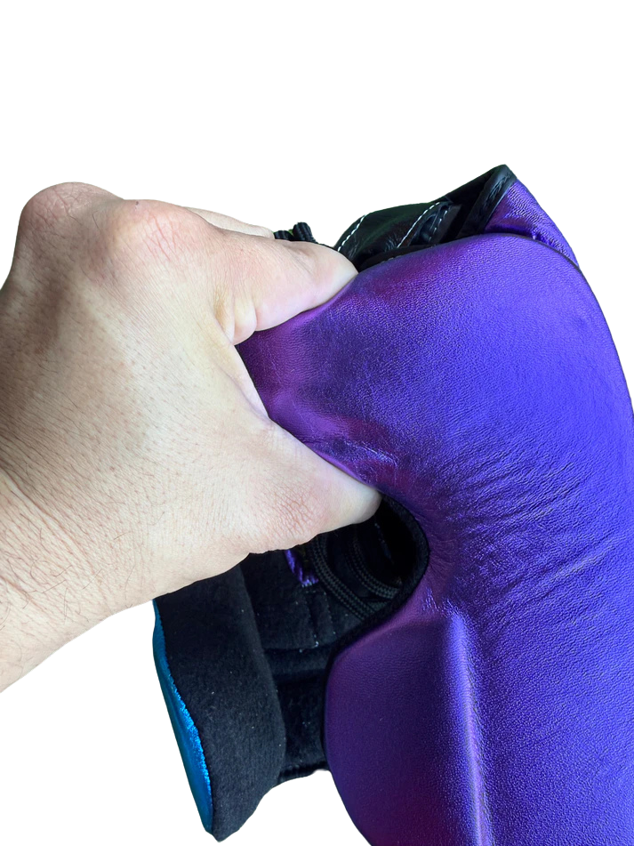TEAL METALLIC PURPLE BOXING HEADGEAR | 100% LEATHER ( CLICK TO CHANGE STYLE )