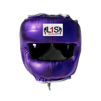 METALLIC PURPLE | BOXING HEADGEAR 100% LEATHER ( CLICK TO CHANGE STYLE )