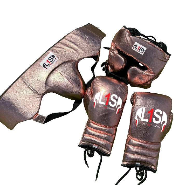 METALLIC ROSE GOLD | BOXING GLOVES & SPARRING SET | 100% LEATHER