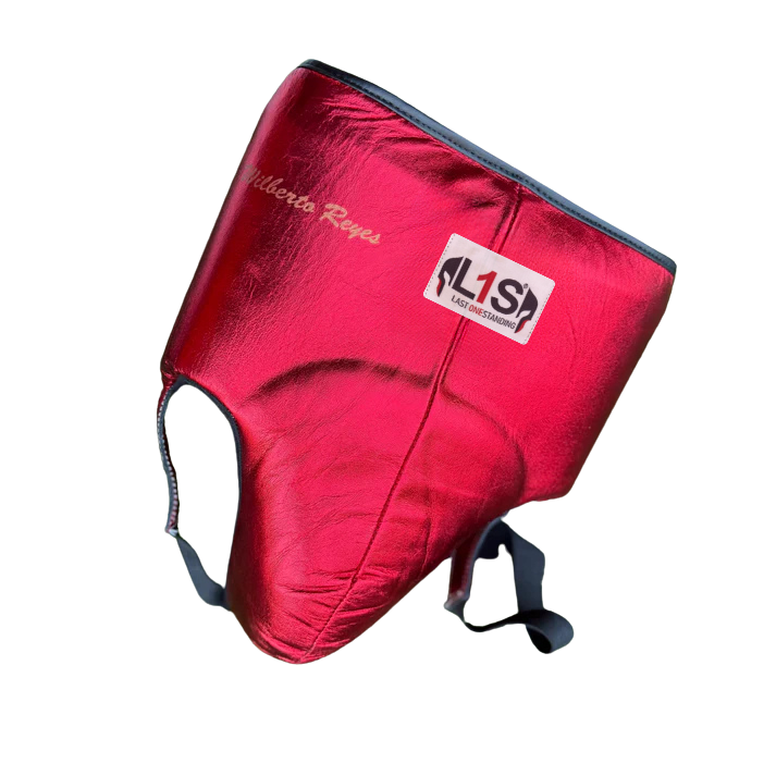 METALLIC RED | BOXING GROIN GUARD 100% LEATHER