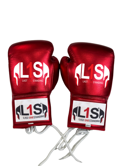 METALLIC RED | PRO ELITE GLOVES 100% LEATHER