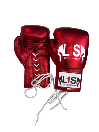 METALLIC RED | PRO ELITE GLOVES 100% LEATHER