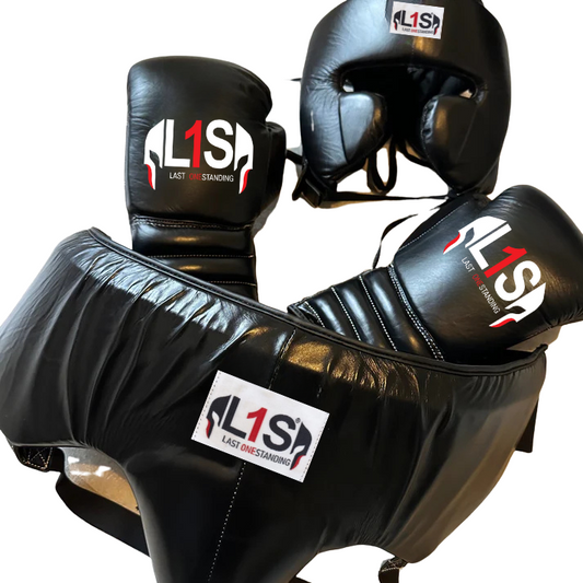 BLACK | BOXING GLOVES & SPARRING SET | 100% LEATHER