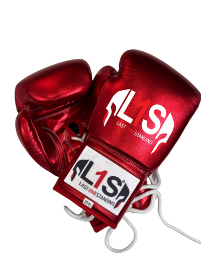 METALLIC RED | PRO ELITE GLOVES 100% LEATHER