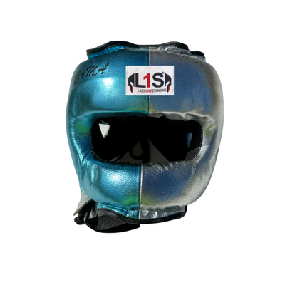 TEAL METALLIC SILVER HEADGEAR | 100% LEATHER ( CLICK TO CHANGE STYLE )