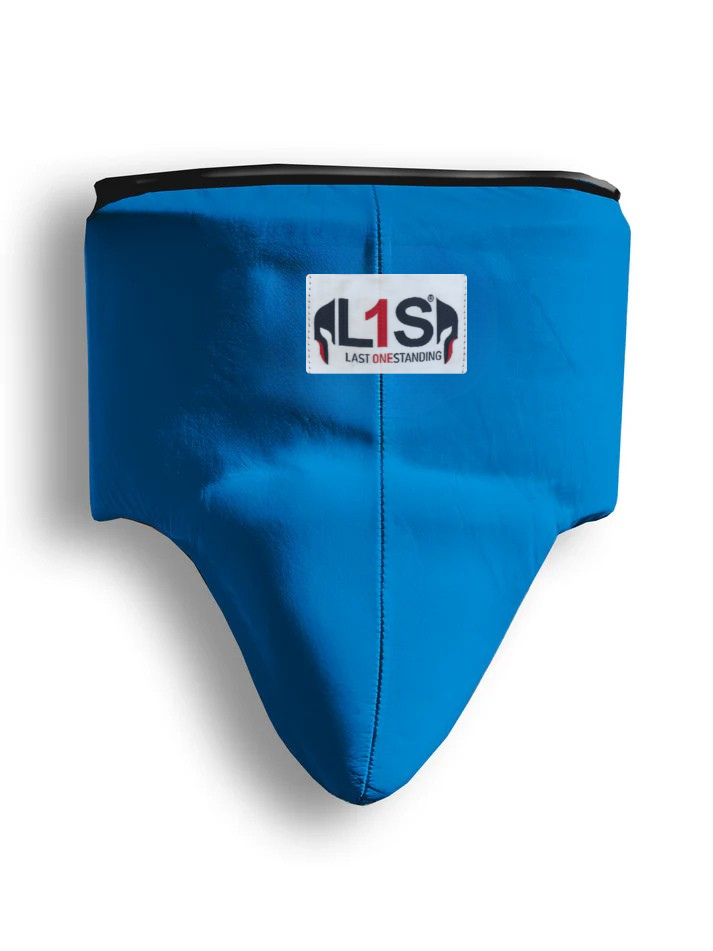 BLUE | BOXING GROIN GUARD 100% LEATHER