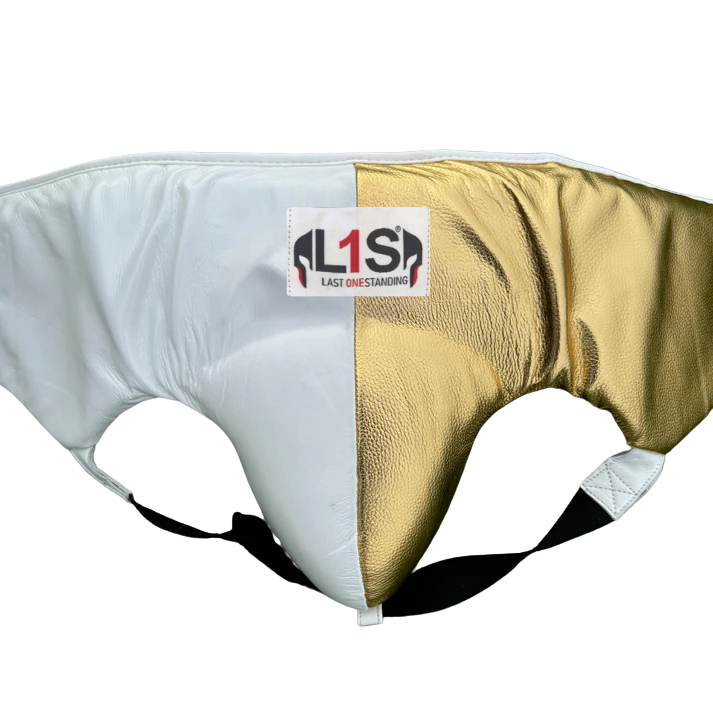 WHITE GOLD | BOXING GROIN GUARD 100% LEATHER