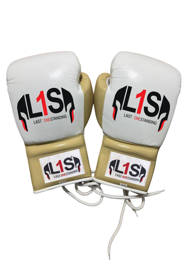 WHITE & GOLDEN | PRO ELITE GLOVES 100% LEATHER