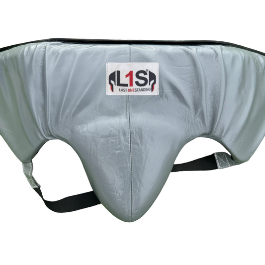 SOLID GREY | BOXING GROIN GUARD 100% LEATHER