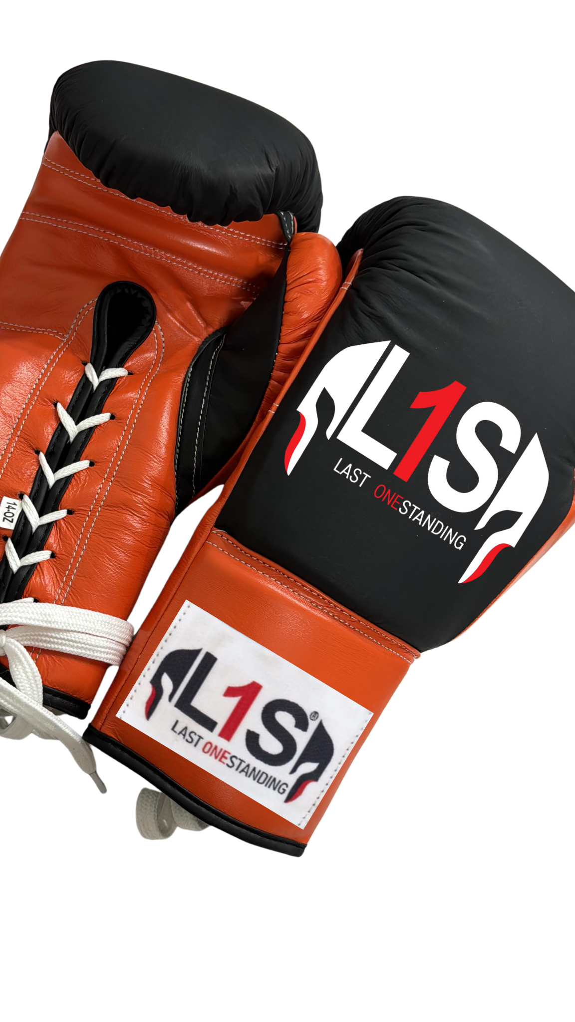 ORANGE & BLACK  | PRO ELITE GLOVES 100% LEATHER