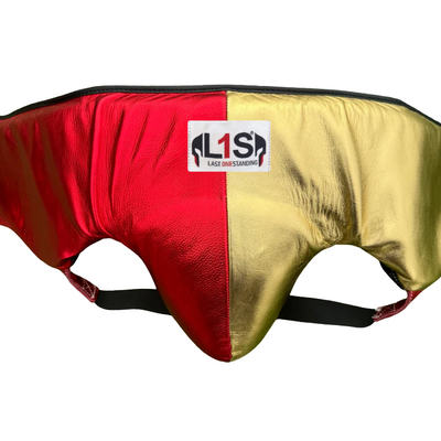METALLIC RED GOLD | BOXING GROIN GUARD 100% LEATHER